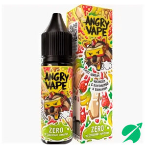 Безникотиновая жидкость для ЭСДН Angry Vape zero 30мл 0мг - Енот Щипач с ароматом чизкейка с клубникой и бананом