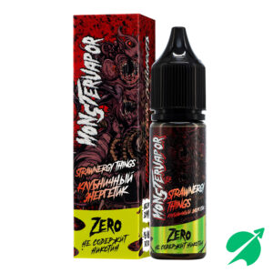 Безникотиновая жидкость для ЭСДН Monstervapor zero 30мл 0мг - Strawberry Things с ароматом клубничного энергетика