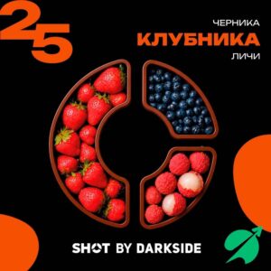 Табак для кальяна Дарк Сайд ШОТ 25 (аромат клубника черника личи), 25 г